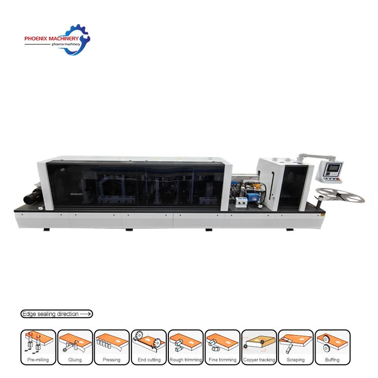 Woodworking Automatic PM50F edge banding Machine with pre milling for solid wood board High speed automatic edge banding machine woodworking machine pvc panel furniture making