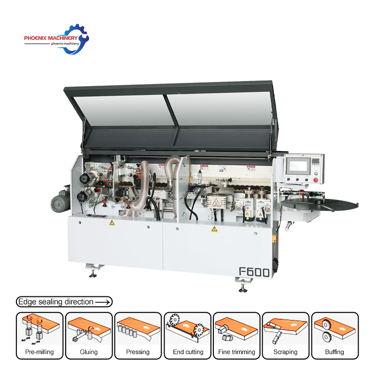 pur edge banding machine pre-milling F600 Wood Based Panel Furniture 6 functions Full automatic edge banding machine with fast speed